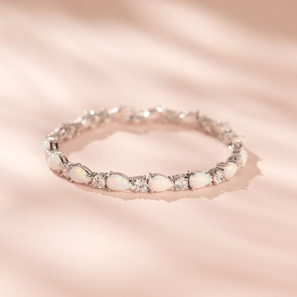 Peora Jewelry - Peora Opal Teardrop Tennis Bracelet Sterling Silver Pear Shape 10 Carats NWT New